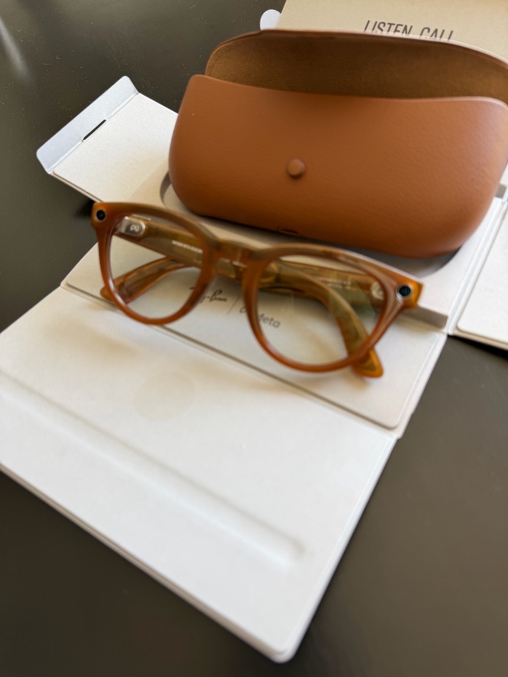 NEW IN BOX! Ray-Ban Meta Headliner Transitions Sapphire in Shiny Caramel